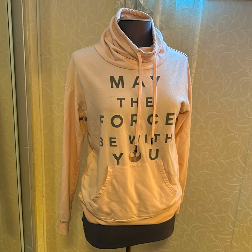 Women’s Star Wars pink cowl neck sweatshirt size Medium